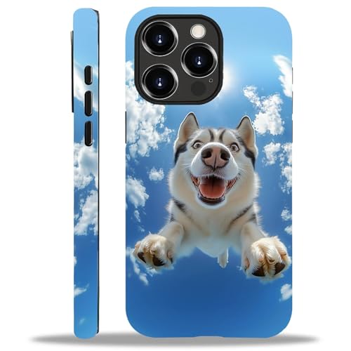 yicomon Compatible with iPhone 15 Pro Max Case, Cute Husky Dog Pattern Print Matte Phone Case Durable Fashion Funny Liquid Silicone Case Soft Anti-Scratch Shockproof Protective Cover