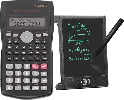 KK-82MS-B/KK-82MS-D Calcolatrice Scientifica Portatile per Ingegneria con Tastiera Scrivibile Easerabile da 4,4 Pollici LCD, Calcolatrice Notepad Professionale Portatile per Ufficio, Scuola (Nero)