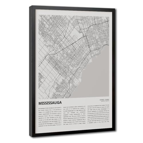 ZXZHE Mississauga Map Wall Art Posters