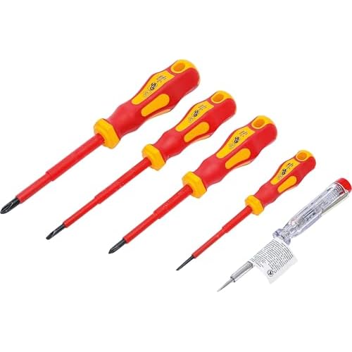 Kraftmann 35815 | VDE-Elektriker-Schraubendreher-Satz | Schlitz/Kreuzschlitz | 5-tlg.