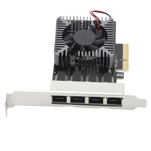 4 Puertos PCIe Tarjeta de Red Ethernet, Adaptador de Interfaz Gigabit Ethernet 100/1000/2500Mbps con 8 Indicadores LED, RJ45, Ranuras X4, X8, X16, compatible con Linux miniatura 7