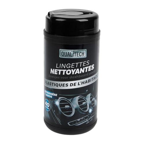TURBOCAR - Lingettes Nettoyantes pour Voiture et Plastiques Intérieurs - Boîte de 40 - Nettoient et Dépoussièrent les Surfaces de l'Habitacle