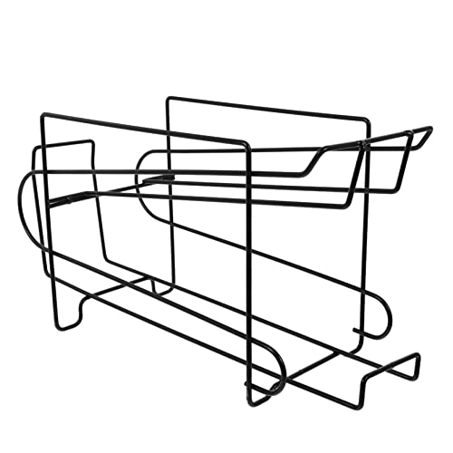 BESTYASH Estante Organizador para Bebidas Refrigerador Soporte de Almacenamiento para y Latas Diseño de Doble Color Negro Accesorio Práctico para Cocina y Nevera