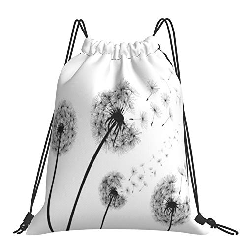 Dandelion Photos Drawstring Backpack Large Capacity Rucksack Cinch Water Resistant Canvas Sport Yoga Gym Bag for Boys Girls Kids Women Men Teens by YIEASY