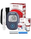sinocare Diabetes Testing Kit, Blood Sugar Monitor Safe AQ Air, Bluetooth Connection, with Smart App, Blood Sugar Test Kit w/Strips x 50, Lancing Devices x 50, 5 Seconds Test Glucose Monitor -in mmol/