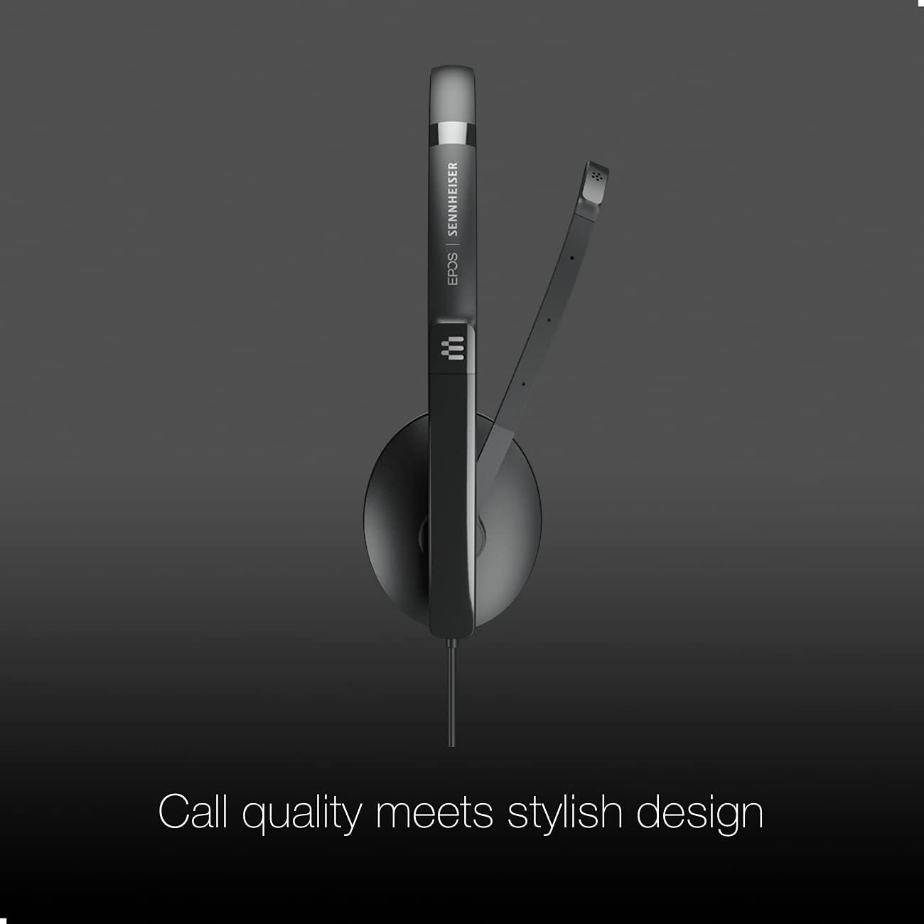 Global Teck Bundle of EPOS/Sennheiser 165T UC Stereo Headset, Teams Certified, USB-C, Connects to Deskphone, PC/Mac, Softphones via USB - Works with Zoom, RingCentral, 8x8, Vonage- Microfiber Included image 5