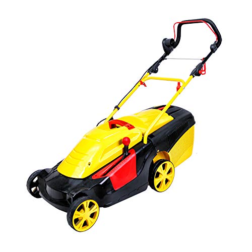QJJML Electric Lawn Mower, Household Push Lawn Mower, 6-Speed Adjustment, Cutting Width 40 Cm,10Mpowercord