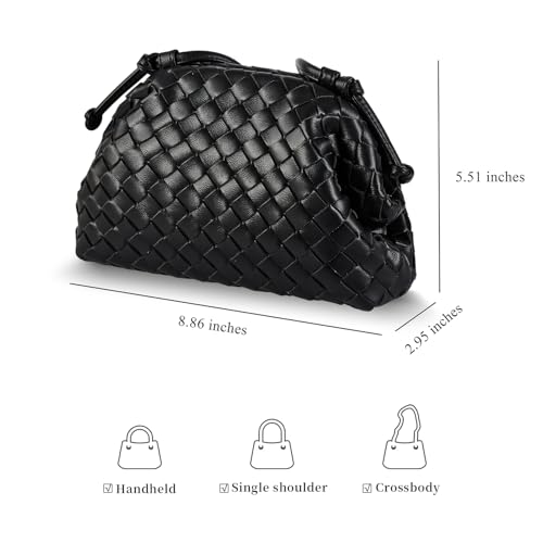 Image of BRYCTSISEN Woven Clutch Purse for Women Fashion Small Square Handbag Vintage Premium Bag PU Leather Handmade Bag