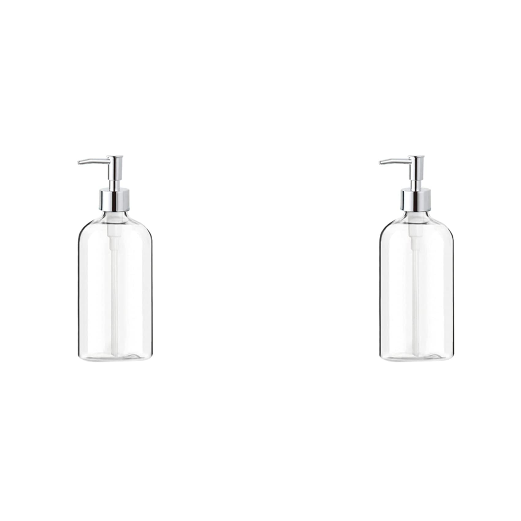 Hndhbfgrt 2X Soap Dispenser Clear Glass Soap Dispenser with Pump 16 Oz Refillable Liquid Hand Soap Dispenser for Bathroom Kitchen