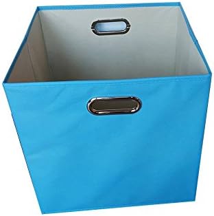 Alexi Ricci Baby Blue and Cream color interior 11x11x11 Folding Storage Bin Storage with Style Collection