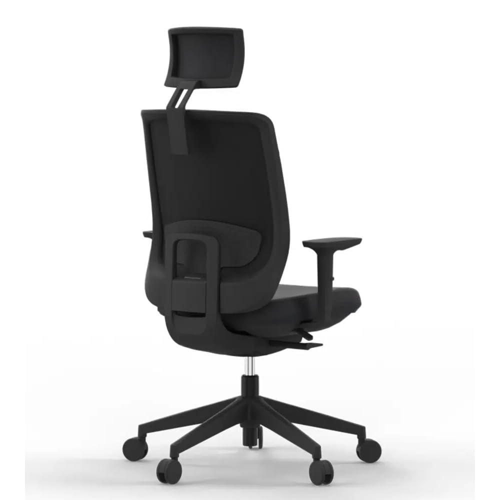 Silla de Oficina Profesional Actiu Trim Carbon Black Tapizado | hasta 150 kg y Uso de hasta 24 Horas… (Brazos 3D, con Cabezal)