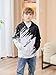 Idgreatim Black White Hoodies for Boys 6-7 Years 3D Cool Graphic Hooded Sweatshirt with Pockets 8T Back to School Zip Up Hoody