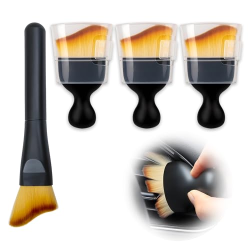 4PCS Car Interior Dust Brush,Soft Microfiber Bristles, Car Detailing Brush Cleaning Brush, Dust Brush Car Interior Cleaning Tool for Car Vents, Dashboards, and Home Use by Amzlysdok - Used condition - US$7.77