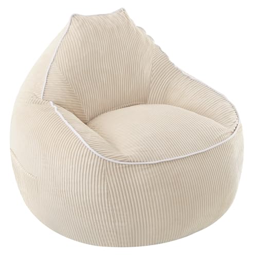 MeMoreCool Corduroy Bean Bag Chair, Large Adult Bean Bag with Fil...