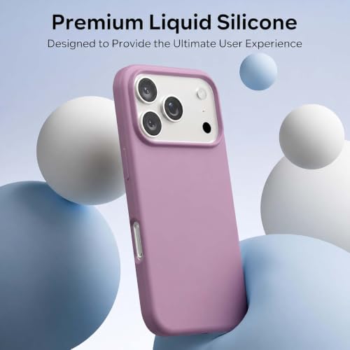 Image of DIZORO Compatible with iPhone 17 Pro Case (2025), Liquid Silicone 3 Layers Full Covered Soft Gel Rubber Shockproof Protective Cover with Anti-Scratch Microfiber Lining - Lilac