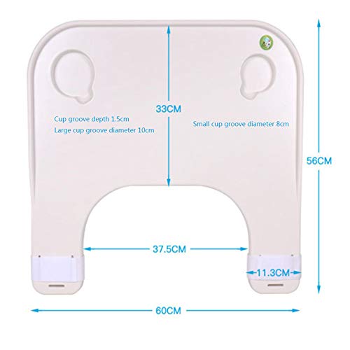 YAOBAO Wheelchair Lap Tray Table Accessories with Cup Holder Medical Universal Trays Desk Fit for Manual Powered or Electric Wheelchairs and Child Chair (White)