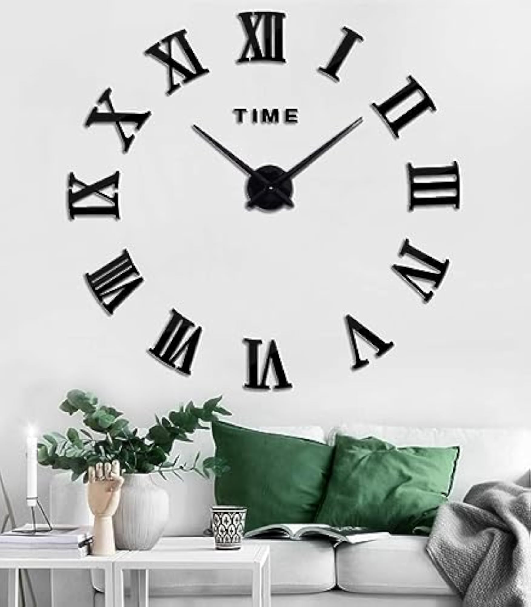 Large DIY Wall Clock Kit, 3D Modern Frameless Clock