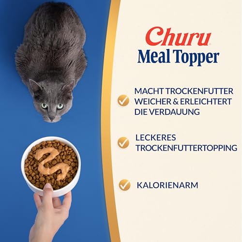 INABA Churu Premium Gesunde Katzen Leckerlies, 28% Thunfish mit Taurin, Grüntee-extrakt, Vitaminen und Mineralstoffen, Perfekte Ergänzung zu Nass oder Trockenfutter 56 g (1er Pack)