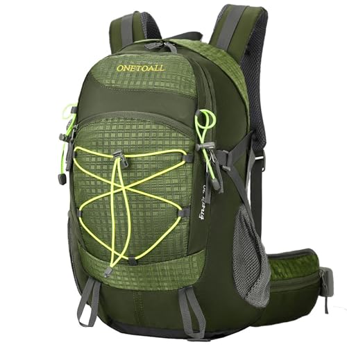Zaino da Escursione 35L, Morbuy Zaino da Viaggio Leggero e da Trekking Materiale è Impermeabile per Ciclismo da Viaggio/Arrampicata/Sportiva/da Campeggio All'Aperto (35L,Arancione