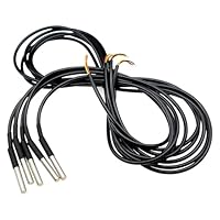 Aideepen 5 Stuck Temperatursensor, 5m Kabel Wasserdicht Temperaturfühler digitaler Edelstahl Temperatursensor kompatibel mit Arduino und Raspberry Pi inklusive E-Book, kompatibel mit Shelly