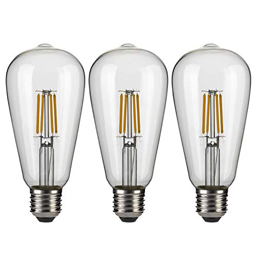 EYLM LED Edison lâmpadas ST64 E27 4 W lâmpada vintage retro, 220 V - 30 V, branco quente, design industrial para iluminação antiga decoração, 3 unidades