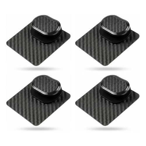 QIESCOL Carbon Fiber Car Floor Mat Clips, Self-Adhesive (4PCS)