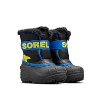 Sorel Unisex Kids Kids Snow Commander Winter Boots, Black Black X Super Blue Children, 11 UK