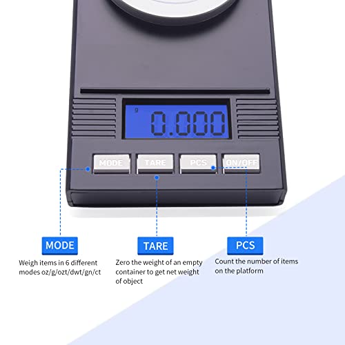 Fuzion Digital Milligram Scale 50G/ 0.001G, Portable Jewelry Scale With Lcd Backlit, Tare, Powder Scale, Micro Scale For Powder Medicine, Gold, Gem, Reloading, Batteries Included #TOP4