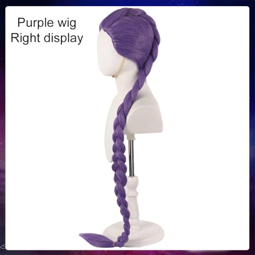 ELETON Demon Costume Halloween Cosplay Costume Long Straight Hair Accessory for Girl Women (Purple - Rumi)3