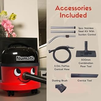 Numatic NRV240-11 Henry Vacuum Cleaner 620W 9L Commercial Dry Red + 5 Freshener Sticks