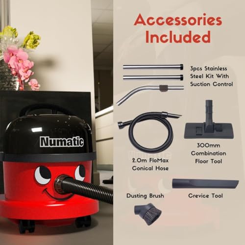 Numatic NRV240-11 Henry Vacuum Cleaner 620W 9L Commercial Dry Red + 5 Freshener Sticks