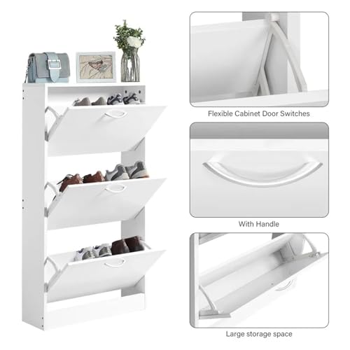 Organisateur de placard de rangement de chaussures autoportant blanc