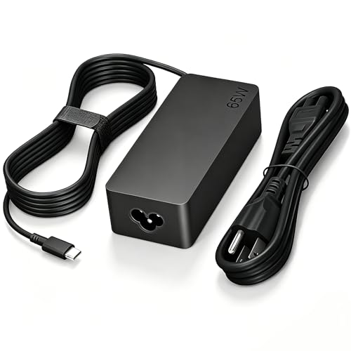 YUERYE 65W USB C Laptop Charger Compatible with Lenovo ThinkPad T14 T15 T16 E14 E15 T480S T580S E...