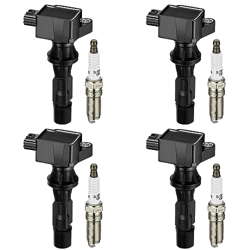 Image of BDFHYK Ignition Coil Pack UF540 and Iridium Spark Plugs 90083 Compatible with Mazda 3 2006-2013 Mazda 6 2006-2013 CX-7 2010-2012 2.0L 2.3L 2.5L L4 CX-7 Oem Coil Pack Coil for 610-58723 Set of 4
