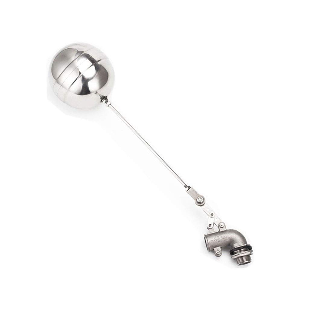 Valvola a galleggiante, Valvola a sfera galleggiante in acciaio inossidabile da 1/2" 3/4" 1", valvola a galleggiante regolabile, gomito a gomito for serbatoio dell'acqua, controllo del flusso, cistern