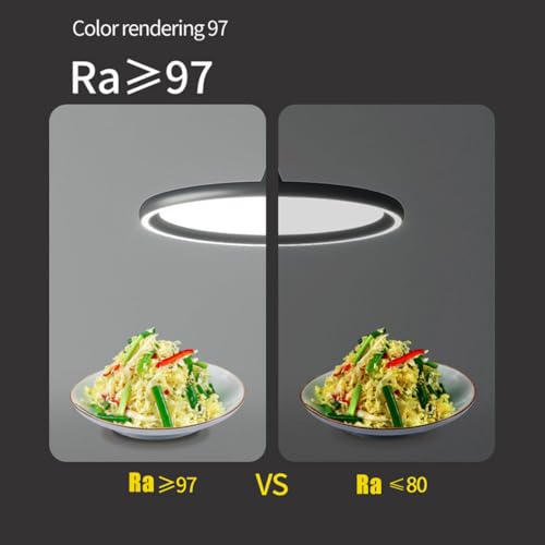 Suspension LED Moderne Noire 56W : Plafonnier Réglable Chic - 7