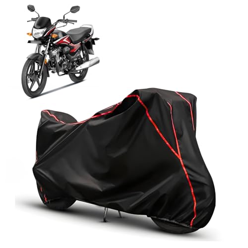 Image of Water Resistant Bike Cover for Honda Shine 100 | All Weather, UV Heat Resistant, Dustproof, Triple Stitched, Windproof Elastic Bottom