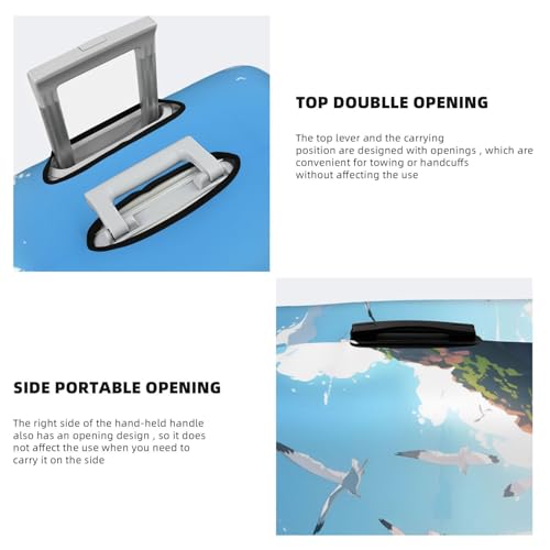 Coastal Sea Mew Travel Luggage Cover Elastic Suitcase Covers Washable Anti Scratch Luggage Dust Covers Protector, Fits 25-28 inch Luggage, L4