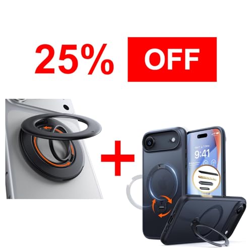 TORRAS Magnetic Stand Case & Magnetic Phone Grip Ring Holder Kickstand