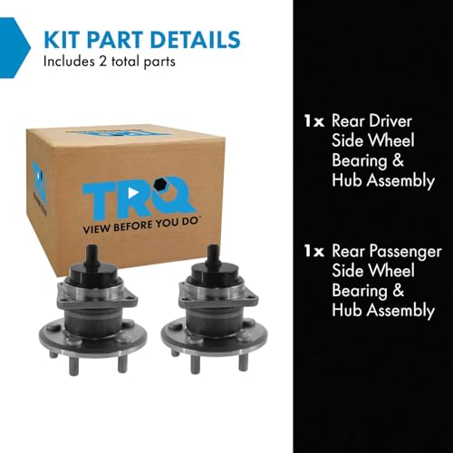 Image of TRQ Rear Wheel Bearing and Hub Assembly Set 2 Piece Compatible with 2009-2018 Toyota Corolla 2009-2013 Matrix Base Model 2009-2010 Pontiac Vibe 1.8L