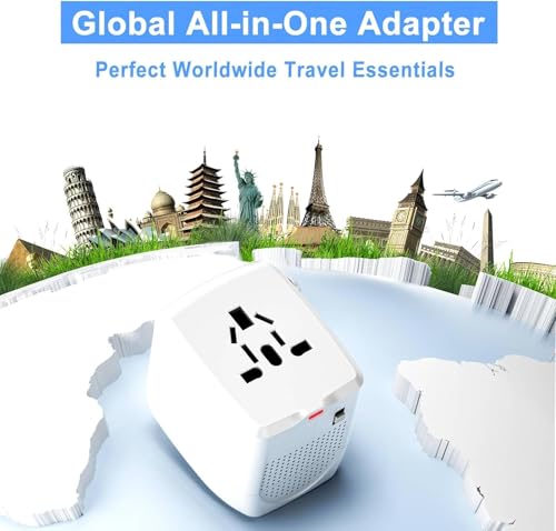 International Travel Adapter Voltage Converter to Step Down 230V to 120V for Hair straighteners, laptops, Cell Phones, Power converters from USA to UK, Europe, Australia Over 200 Countries