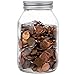 Large Coin Bank Jar Tip Jar with Slotted Silver Lid Holds Over $350 in Coins- Used for Piggy Bank and Raffle Ticket Drawing - Glass Money Jar Made in USA