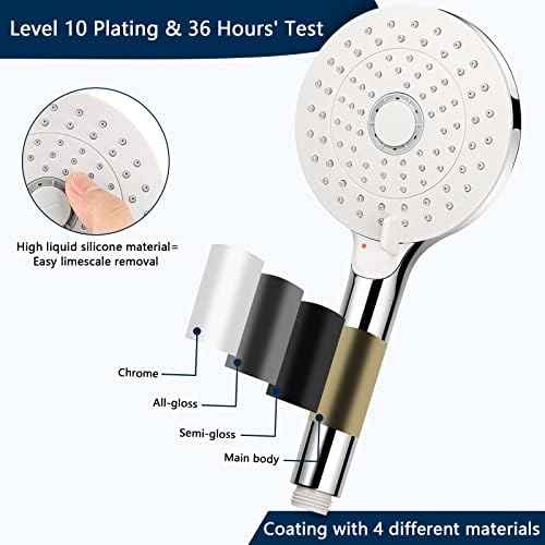 Shower Head, JOMOO Handheld High Pressure 4 Spray Modes, Power Shower Head Only, Increase Pressure with Universal G1/2 Interface, Built-in Power Wash to Clean Tub, Tile & Pets