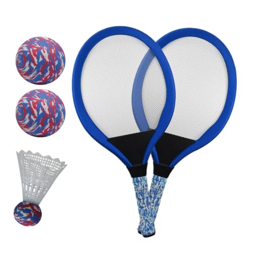 Image of Court Fun - 54x27.5cm Kids Racket Combo Set | 410g Cloth Tennis And Shuttle Game Pack With EVA Ball Accessories, Outdoor Learning Sport Kit For Building Reflex Timing Skills, School Garden Park Family