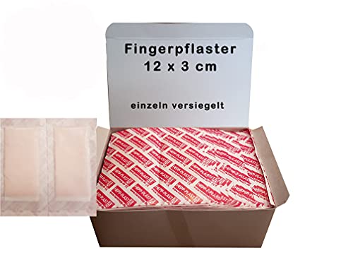 Preisvergleich Produktbild 100 Stück Fingerverband Fingerpflaster Verbandpflaster 12 x 3 cm Einzeln versiegelt