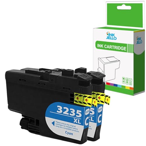 Inkjello LC3235XL Ink Cartridge Replacement For Brother LC3235 Fits For Brother DCP-J1100DW MFC-J1300DW Cyan (2-Pack)