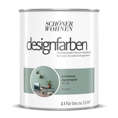Schöner Wohnen-Farbe Wandfarbe Designfarbe Erhabenes Agavengrün, 1 l, Matt, Konservierungsmittelfrei