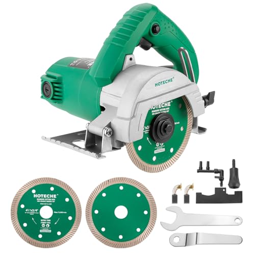 Hoteche 4-3/8-Inch Dry/Wet Masonry&Tile Saw 1400W Electric Cutter with Diamond Blade(Turbo Type) for Stone, Ceramic and Marble Cutting