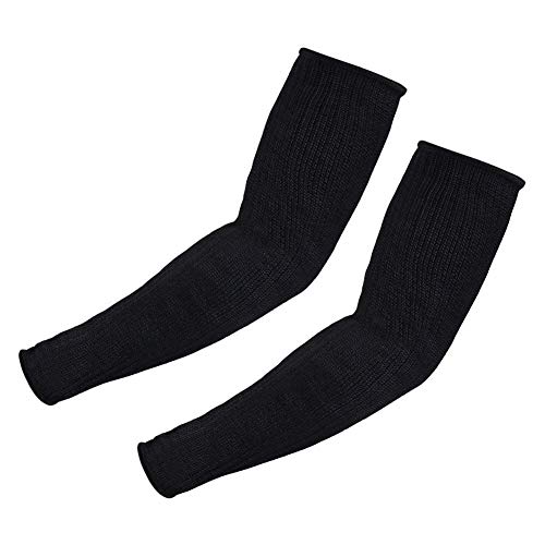 Fdit Manguitos de protección para brazo, mangas Kevlar resistentes al corte resistente al calor brazalete de seguridad antiabrasión para trabajo de cocina de jardín 1 par (negro)