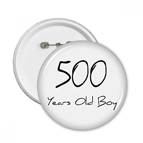 Pins Bouton cadeau original avec le lot de 5 badges ronds multicolores 500 ans